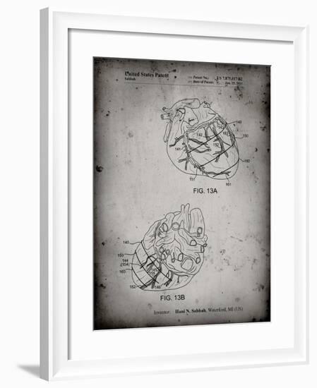 PP702-Faded Grey Anatomical Heart Poster-Cole Borders-Framed Giclee Print