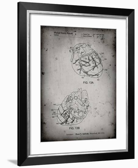 PP702-Faded Grey Anatomical Heart Poster-Cole Borders-Framed Giclee Print