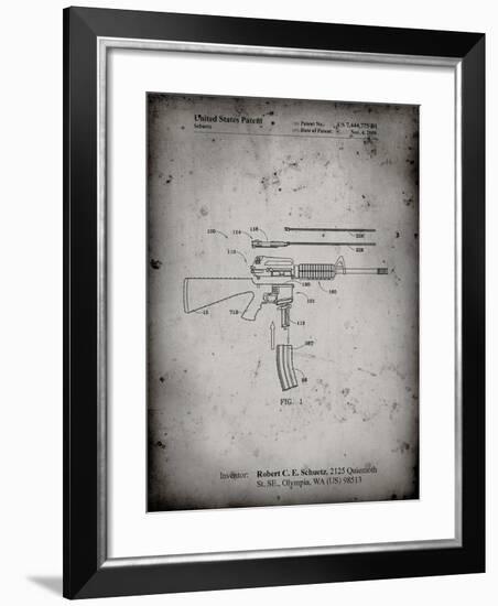 PP704-Faded Grey AR 15 Patent Poster-Cole Borders-Framed Giclee Print