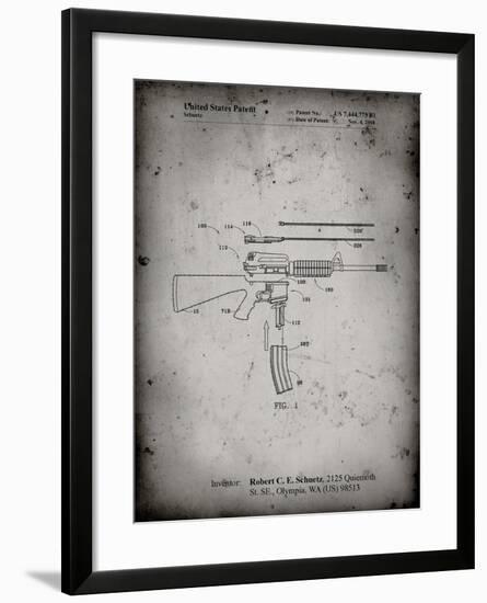 PP704-Faded Grey AR 15 Patent Poster-Cole Borders-Framed Giclee Print