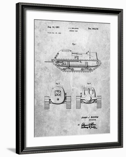 PP705-Slate Armored Tank Patent Poster-Cole Borders-Framed Giclee Print