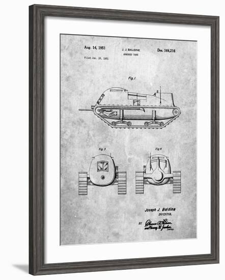 PP705-Slate Armored Tank Patent Poster-Cole Borders-Framed Giclee Print