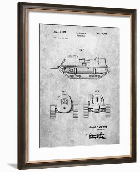 PP705-Slate Armored Tank Patent Poster-Cole Borders-Framed Giclee Print
