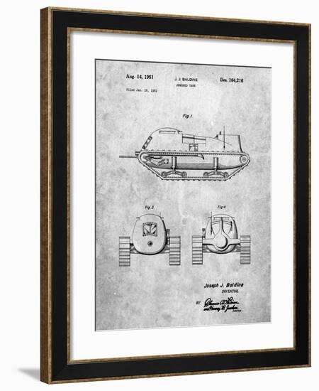 PP705-Slate Armored Tank Patent Poster-Cole Borders-Framed Giclee Print