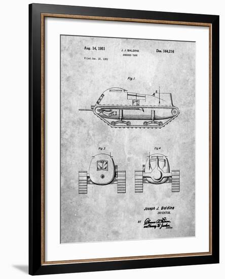 PP705-Slate Armored Tank Patent Poster-Cole Borders-Framed Giclee Print