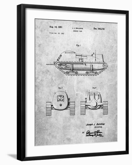 PP705-Slate Armored Tank Patent Poster-Cole Borders-Framed Giclee Print