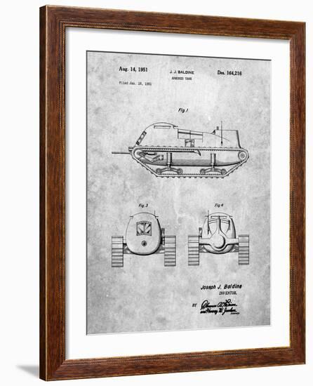 PP705-Slate Armored Tank Patent Poster-Cole Borders-Framed Giclee Print