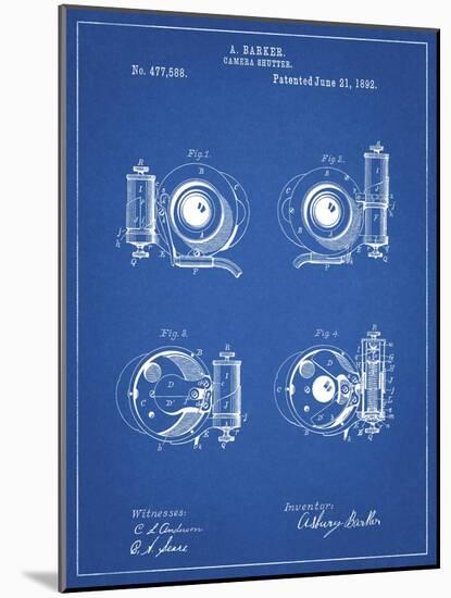 PP707-Blueprint Asbury Frictionless Camera Shutter Patent Poster-Cole Borders-Mounted Giclee Print