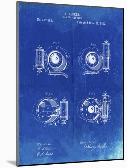 PP707-Faded Blueprint Asbury Frictionless Camera Shutter Patent Poster-Cole Borders-Mounted Giclee Print