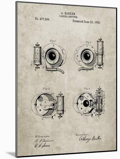 PP707-Sandstone Asbury Frictionless Camera Shutter Patent Poster-Cole Borders-Mounted Giclee Print
