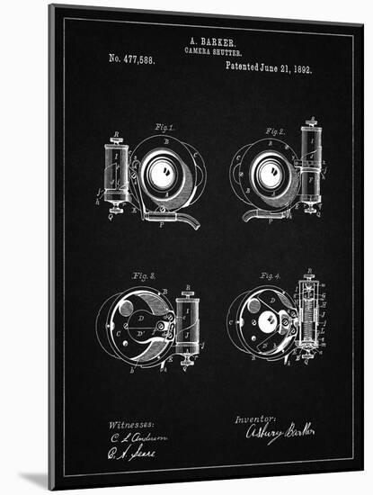 PP707-Vintage Black Asbury Frictionless Camera Shutter Patent Poster-Cole Borders-Mounted Giclee Print