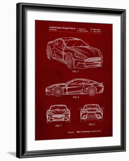 PP708-Burgundy Aston Martin D89 Carbon Edition Patent Poster-Cole Borders-Framed Giclee Print