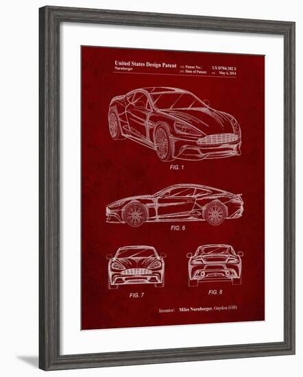 PP708-Burgundy Aston Martin D89 Carbon Edition Patent Poster-Cole Borders-Framed Giclee Print