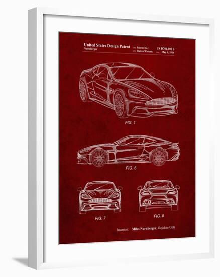 PP708-Burgundy Aston Martin D89 Carbon Edition Patent Poster-Cole Borders-Framed Giclee Print