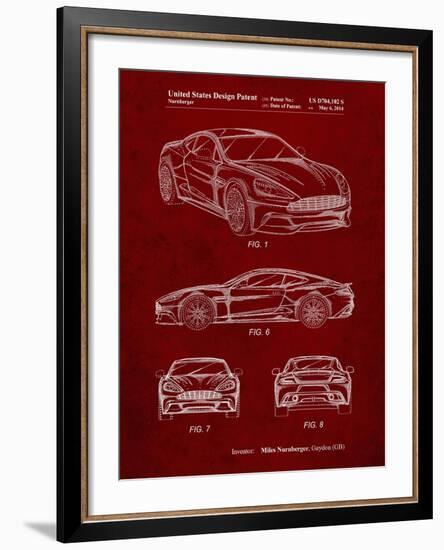 PP708-Burgundy Aston Martin D89 Carbon Edition Patent Poster-Cole Borders-Framed Giclee Print