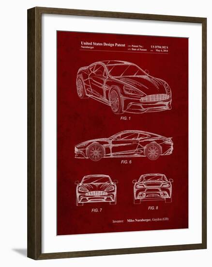 PP708-Burgundy Aston Martin D89 Carbon Edition Patent Poster-Cole Borders-Framed Giclee Print