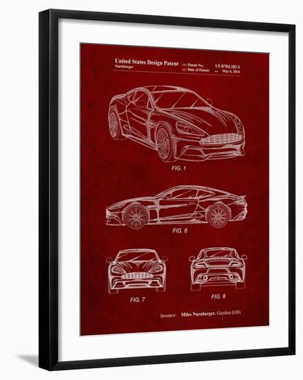 PP708-Burgundy Aston Martin D89 Carbon Edition Patent Poster-Cole Borders-Framed Giclee Print