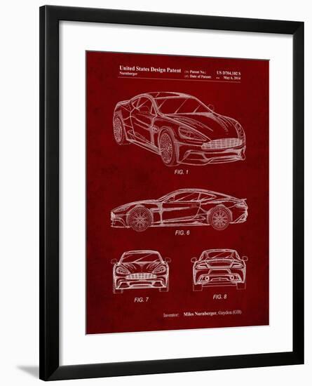 PP708-Burgundy Aston Martin D89 Carbon Edition Patent Poster-Cole Borders-Framed Giclee Print