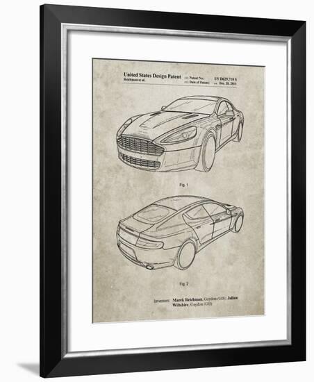 PP709-Sandstone Aston Martin DBS Volante Patent Poster-Cole Borders-Framed Giclee Print