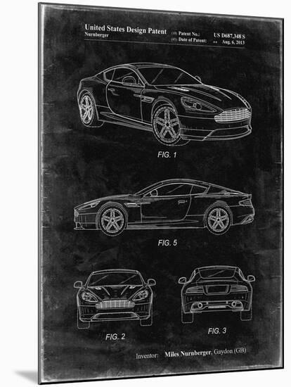 PP710-Black Grunge Aston Martin Dragon 88 Patent Poster-Cole Borders-Mounted Giclee Print