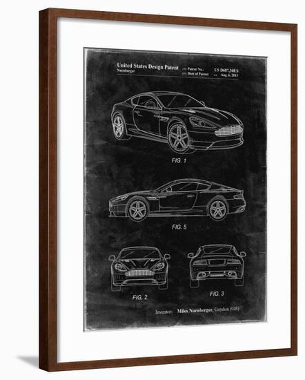 PP710-Black Grunge Aston Martin Dragon 88 Patent Poster-Cole Borders-Framed Giclee Print