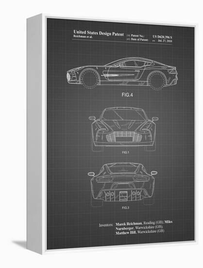 PP711-Black Grid Aston Martin One-77 Patent Poster-Cole Borders-Framed Premier Image Canvas