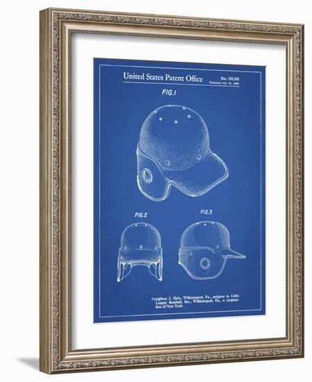 PP716-Blueprint Baseball Helmet Patent Poster-Cole Borders-Framed Giclee Print