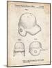 PP716-Vintage Parchment Baseball Helmet Patent Poster-Cole Borders-Mounted Giclee Print