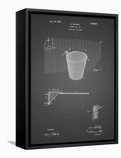 PP717-Black Grid Basketball Goal Patent Poster-Cole Borders-Framed Premier Image Canvas