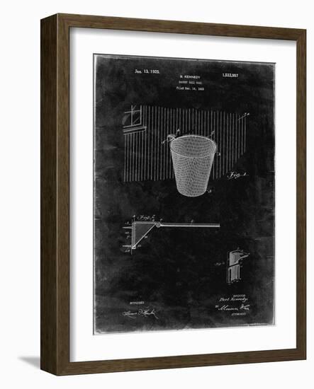 PP717-Black Grunge Basketball Goal Patent Poster-Cole Borders-Framed Giclee Print