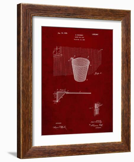 PP717-Burgundy Basketball Goal Patent Poster-Cole Borders-Framed Giclee Print