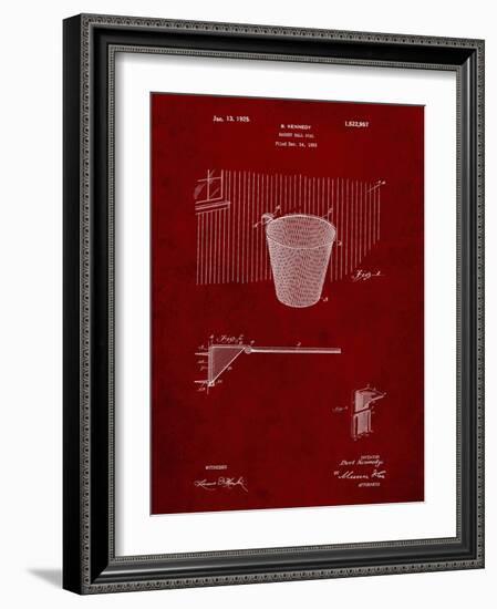 PP717-Burgundy Basketball Goal Patent Poster-Cole Borders-Framed Giclee Print