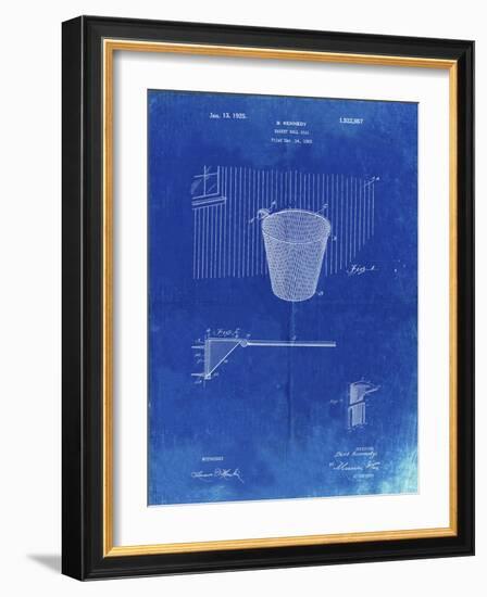 PP717-Faded Blueprint Basketball Goal Patent Poster-Cole Borders-Framed Giclee Print