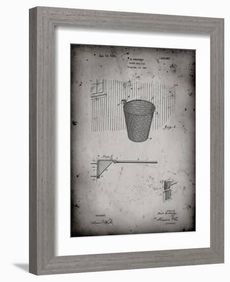 PP717-Faded Grey Basketball Goal Patent Poster-Cole Borders-Framed Giclee Print