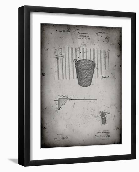 PP717-Faded Grey Basketball Goal Patent Poster-Cole Borders-Framed Giclee Print