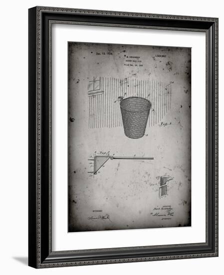 PP717-Faded Grey Basketball Goal Patent Poster-Cole Borders-Framed Giclee Print
