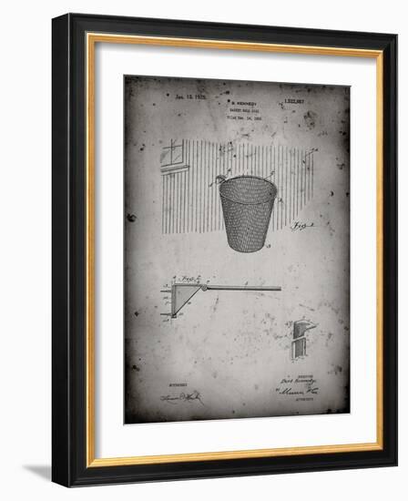 PP717-Faded Grey Basketball Goal Patent Poster-Cole Borders-Framed Giclee Print