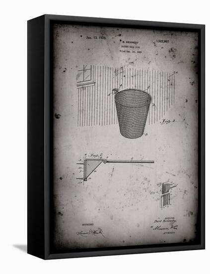 PP717-Faded Grey Basketball Goal Patent Poster-Cole Borders-Framed Premier Image Canvas