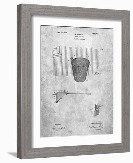 PP717-Slate Basketball Goal Patent Poster-Cole Borders-Framed Giclee Print
