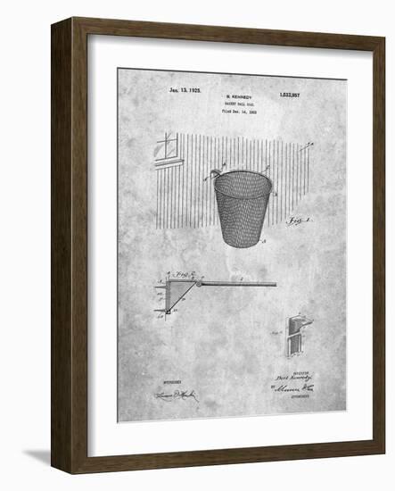 PP717-Slate Basketball Goal Patent Poster-Cole Borders-Framed Giclee Print