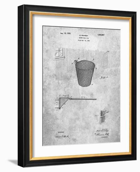 PP717-Slate Basketball Goal Patent Poster-Cole Borders-Framed Giclee Print