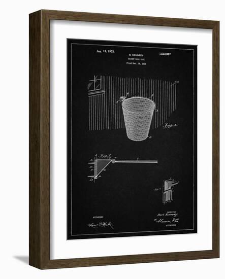 PP717-Vintage Black Basketball Goal Patent Poster-Cole Borders-Framed Giclee Print