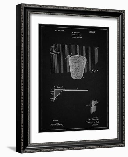 PP717-Vintage Black Basketball Goal Patent Poster-Cole Borders-Framed Giclee Print