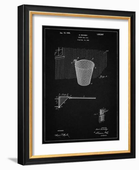 PP717-Vintage Black Basketball Goal Patent Poster-Cole Borders-Framed Giclee Print