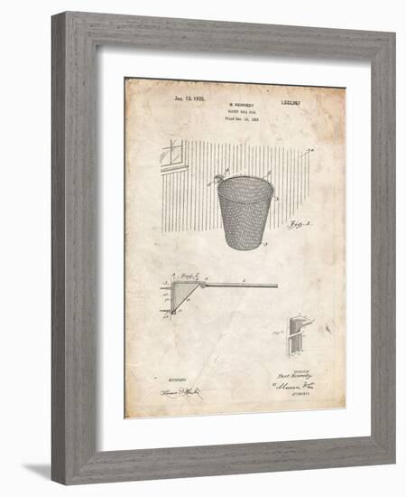 PP717-Vintage Parchment Basketball Goal Patent Poster-Cole Borders-Framed Giclee Print