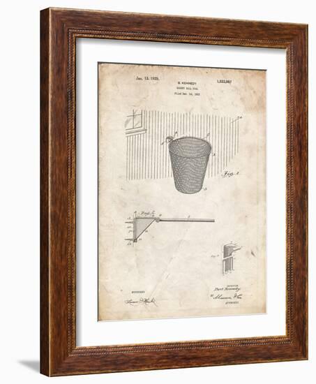 PP717-Vintage Parchment Basketball Goal Patent Poster-Cole Borders-Framed Giclee Print