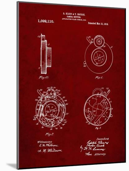 PP720-Burgundy Bausch and Lomb Camera Shutter Patent Poster-Cole Borders-Mounted Giclee Print