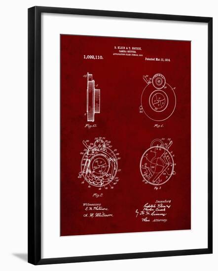 PP720-Burgundy Bausch and Lomb Camera Shutter Patent Poster-Cole Borders-Framed Giclee Print