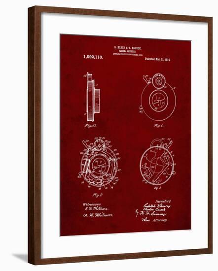 PP720-Burgundy Bausch and Lomb Camera Shutter Patent Poster-Cole Borders-Framed Giclee Print