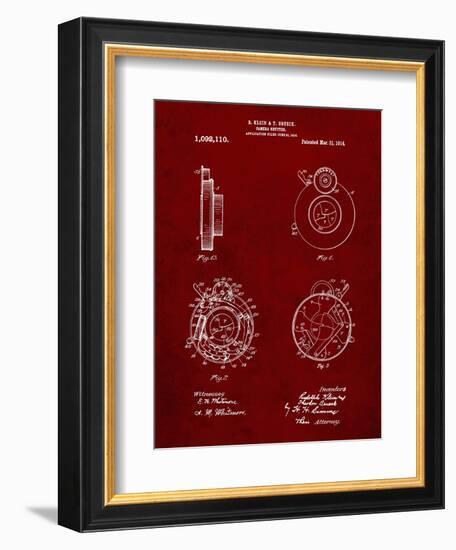 PP720-Burgundy Bausch and Lomb Camera Shutter Patent Poster-Cole Borders-Framed Giclee Print